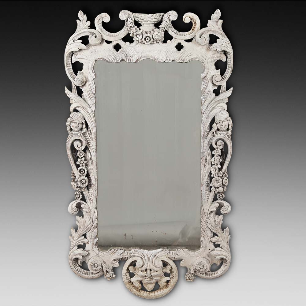 19th Century Painted Fretwork Mirror 19th Century Painted Fretwork Mirror